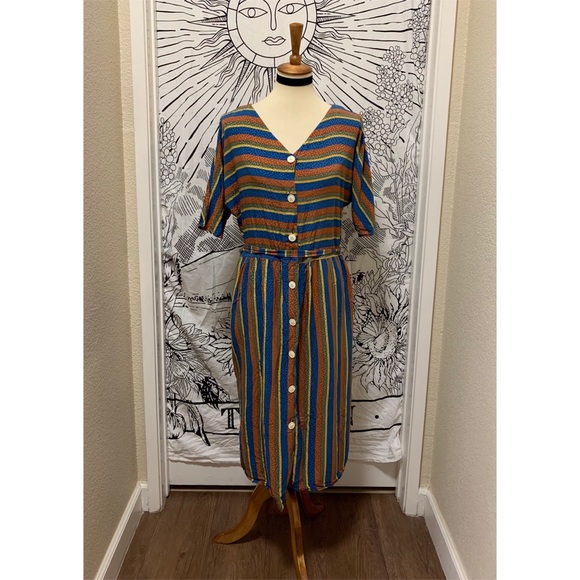 🌈 SOLD Amazing Vintage stripes dress - Picture 2 of 11